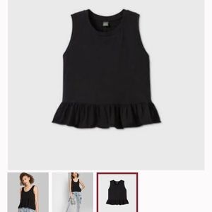 Wild Fable Target Black Peplum High Neck Tank Top